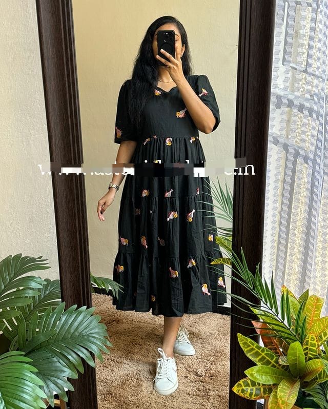 Black Sparrow Midi Cotton Casual Dresses for women