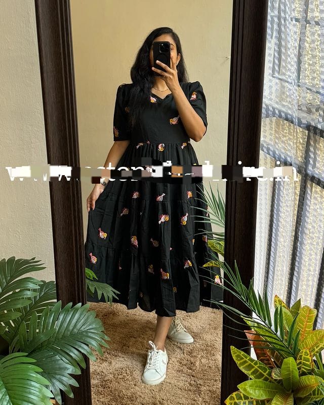Black Sparrow Midi Cotton Casual Dresses for women