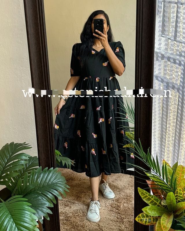 Black Sparrow Midi Cotton Casual Dresses for women