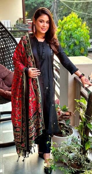 New Black  Cotton With Embroidery Work Set Perfect For You