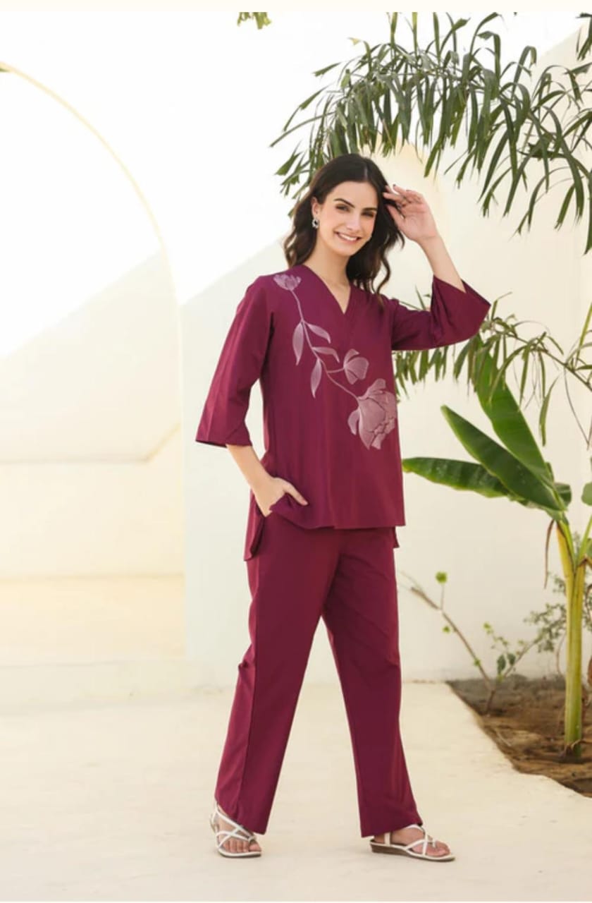 New Spring flower look Pintex kurta and Pant Set