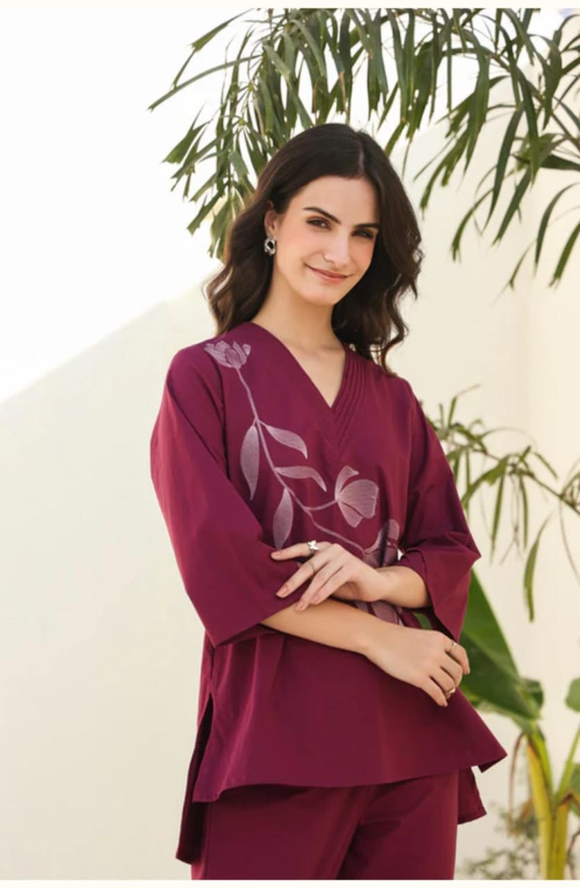 New Spring flower look Pintex kurta and Pant Set