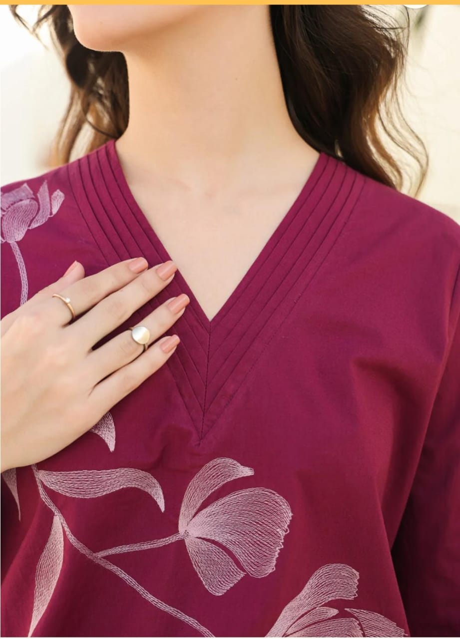 New Spring flower look Pintex kurta and Pant Set