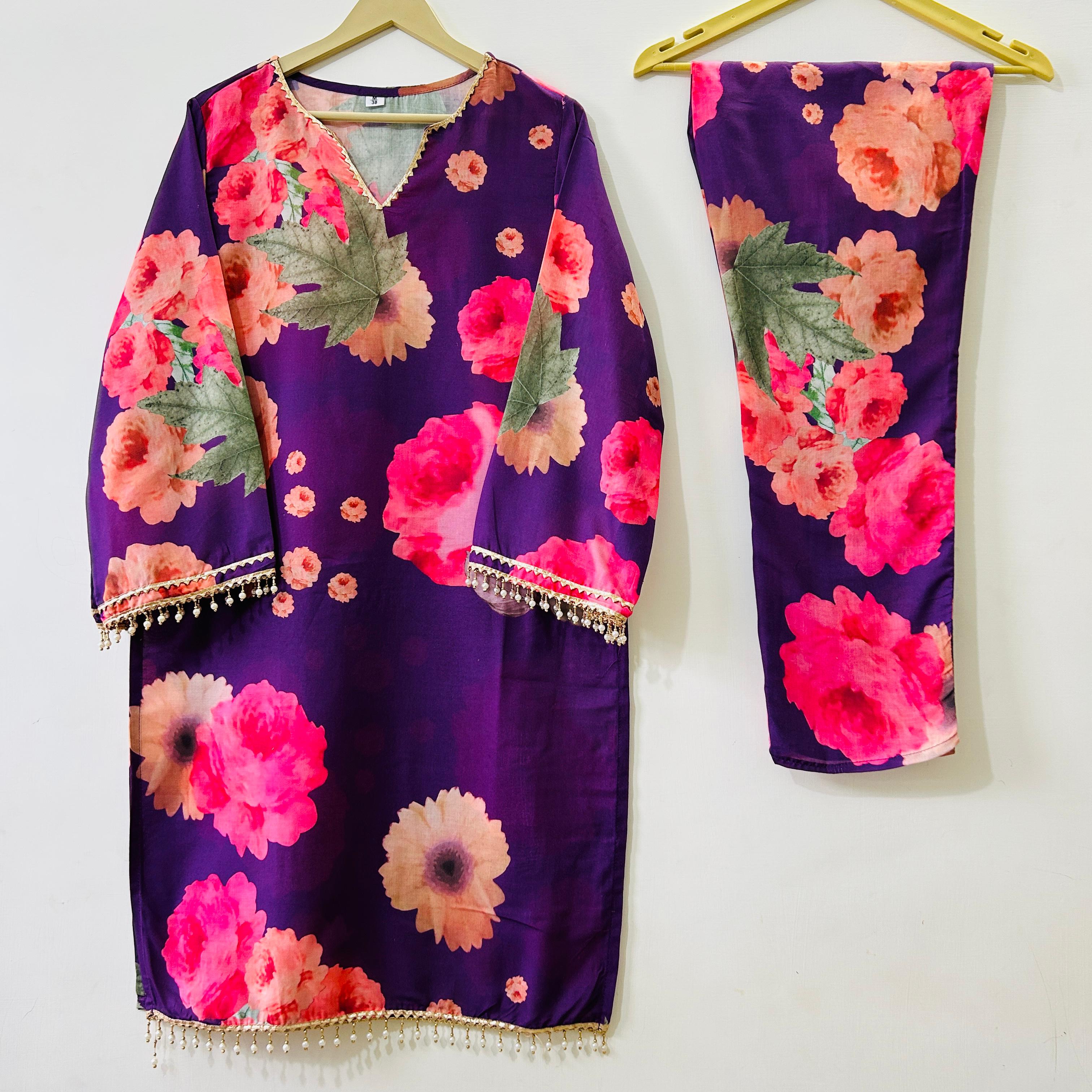 New Sunshine lace detailing kurta pant set