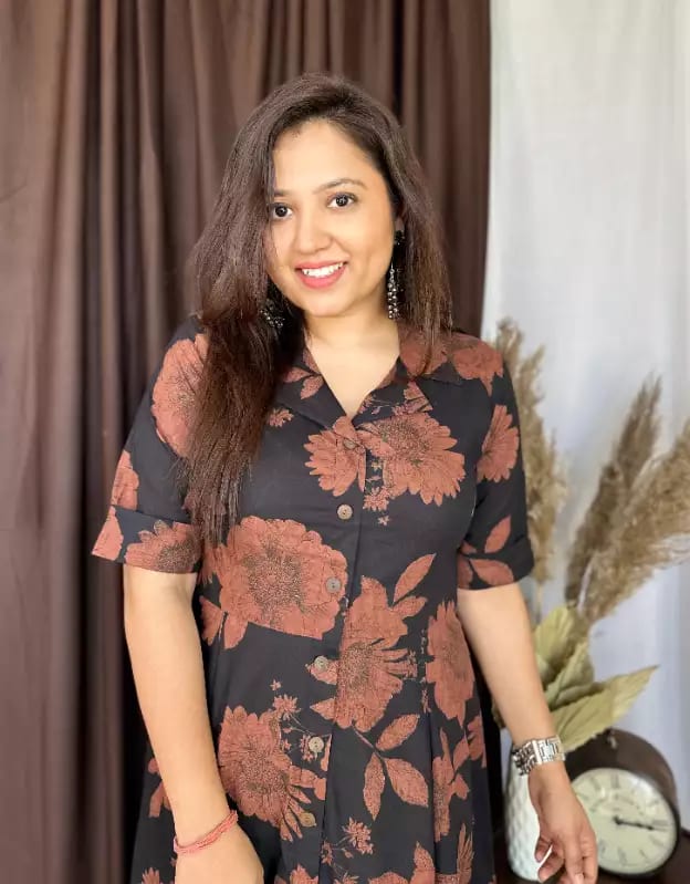 Black  Midi Cotton Casual Dresses for Women's